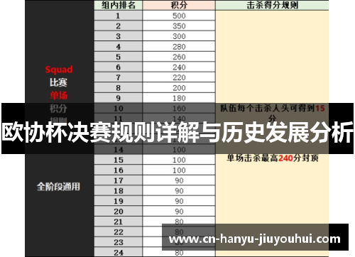 欧协杯决赛规则详解与历史发展分析